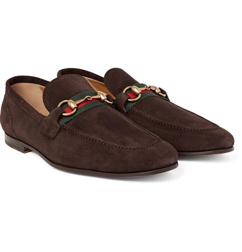 Men's loafer with Horsebit in dark brown suede 